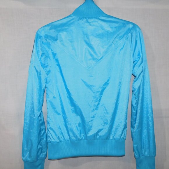 Adidas Trefoil Womens XS Bright Blue early 2000s Lightweight Wind Bomber Jacket - Picture 8 of 9